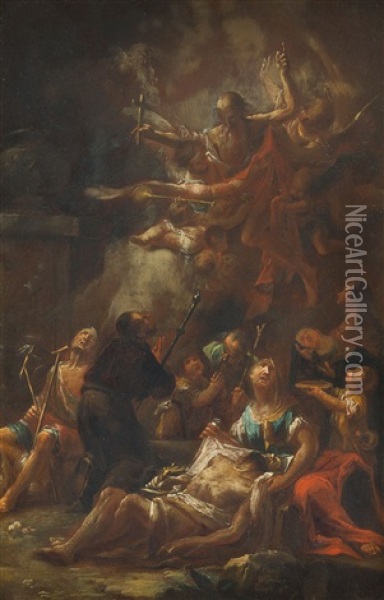 Krankenheilung Oil Painting - Chrysostomus Winck