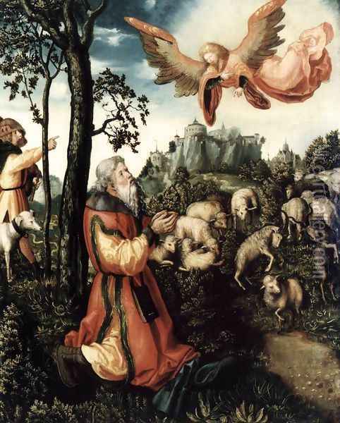 The Annunciation to Joachim 1516-18 Oil Painting - Lucas The Elder Cranach