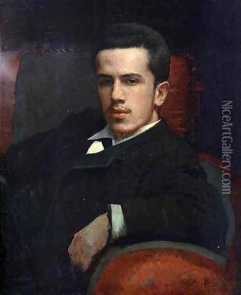 Portrait of Anatoly Kramskoy, the Artist's Son Oil Painting - Ivan Nikolaevich Kramskoy