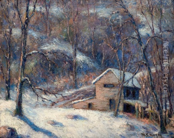 Winter Scene With House Oil Painting - William Samuel Horton
