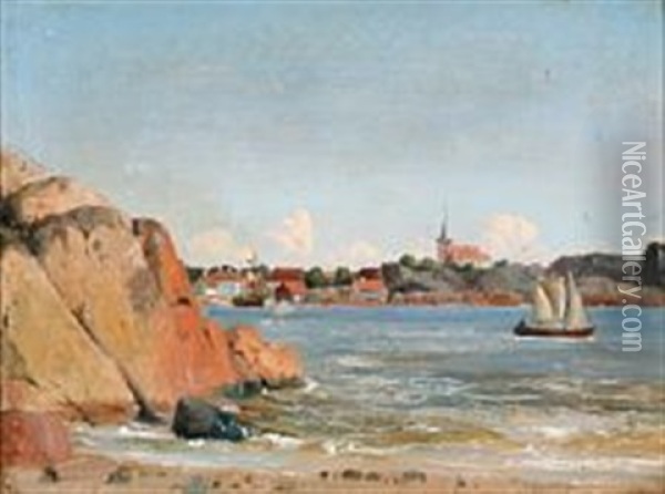 View From Larvik, Norway Oil Painting - Vilhelm Melbye
