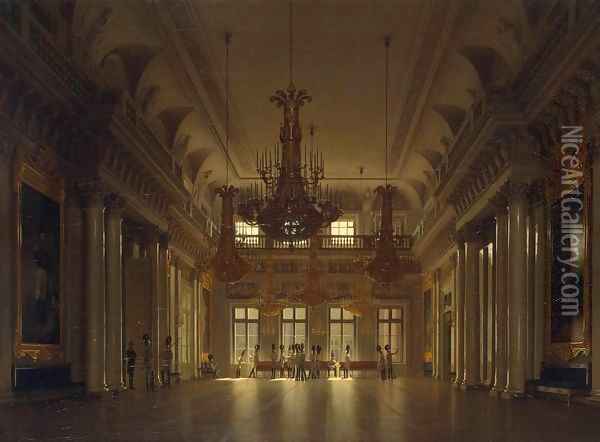 The Fieldmarshals' Hall in the Winter Palace Oil Painting - Sergey Konstantinovich Zaryanko