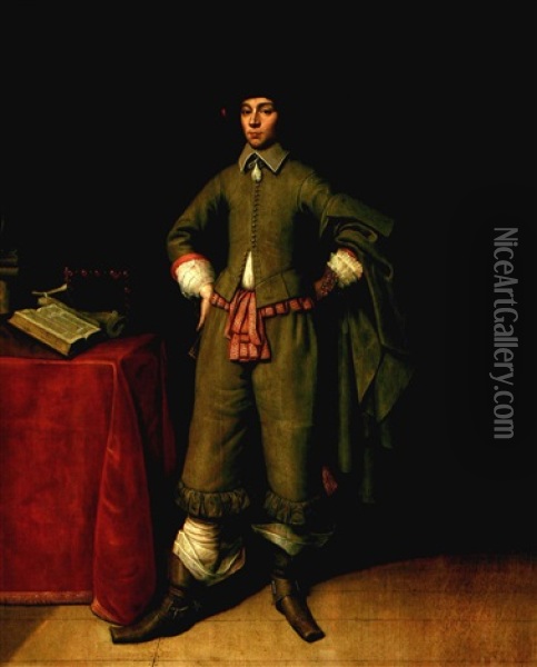 Portrait D'homme En Pied Oil Painting - Gerard ter Borch the Younger