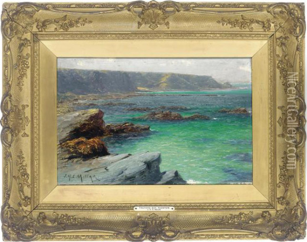 Trevone Bay, Padstow Oil Painting - James H.C. Millar