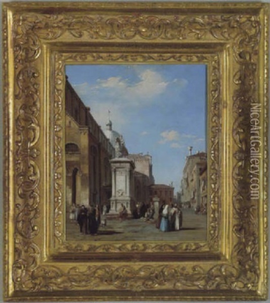 Monumento Do Colleoni A Venezia, Das Reiterstandbild Des Colleoni In Venedig Oil Painting - Edward Pritchett