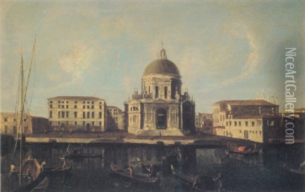 Santa Maria Della Salute, Venice, Seen From The Rio Di San Moise Oil Painting - Michele Marieschi