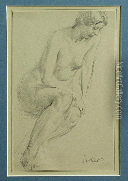 A Female Nude Oil Painting - Walter Richard Sickert