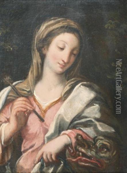 Saint Margareth With The Dragon Oil Painting - Francesco Trevisani