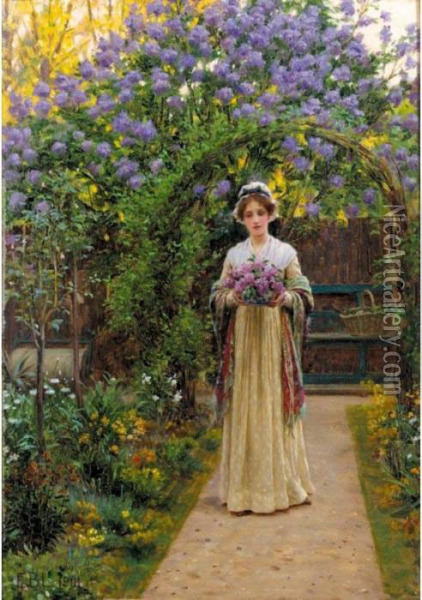 Lilac Oil Painting - Edmund Blair Blair Leighton