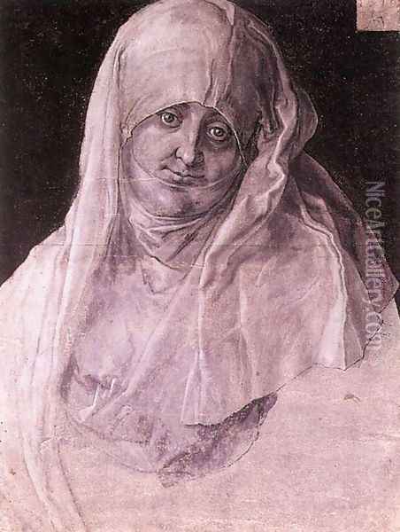 Agnes Dürer as St Anne Oil Painting - Albrecht Durer