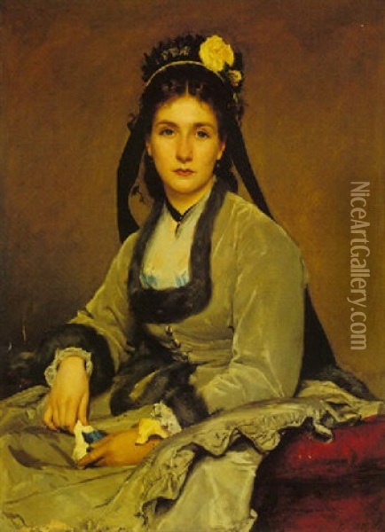 Portrait Of Madame Flandrin, Nee Marie Lebon Oil Painting -  Carolus-Duran