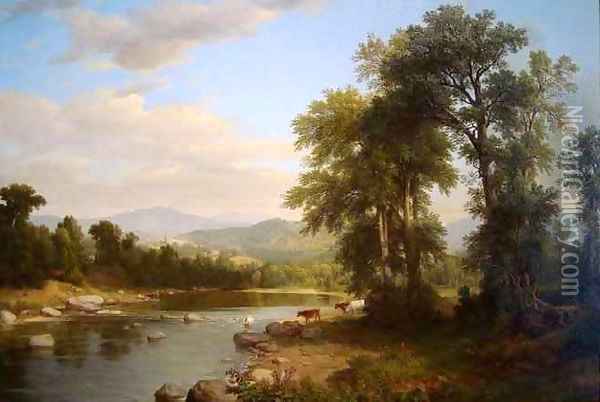 A River Landscape Oil Painting - Asher Brown Durand