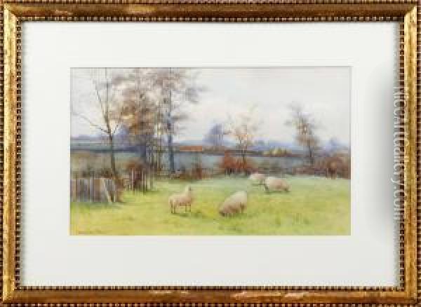 Landskap Med Far Oil Painting - George Oyston