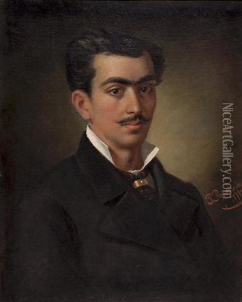 Portrait Of A Young Man Oil Painting - Pavlo Prosalentis