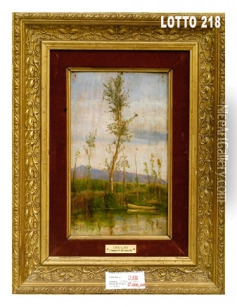 Paesaggio Fluviale Oil Painting - Luigi Gioli
