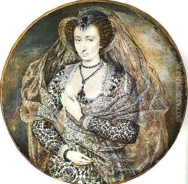 An Unidentified Lady 1605 Oil Painting - Isaac Oliver