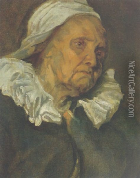 Head Of An Old Woman Oil Painting - Frans Hals