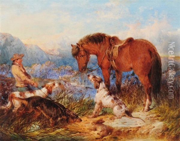 Jager Mit Hunden Und Pferd Oil Painting - Paul Jones