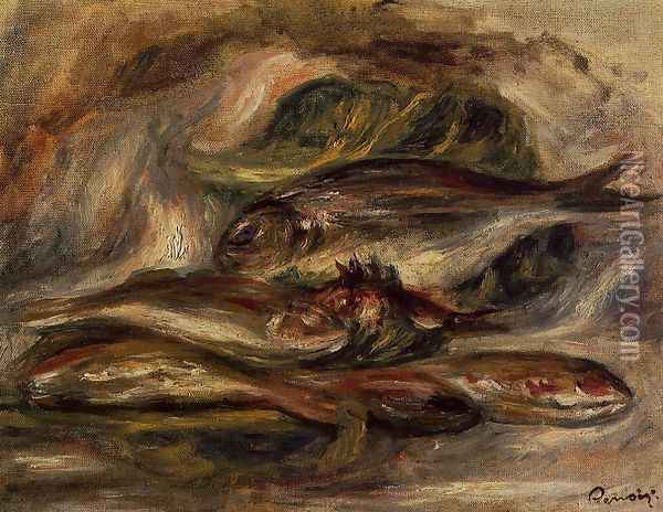 Fish Oil Painting - Pierre Auguste Renoir