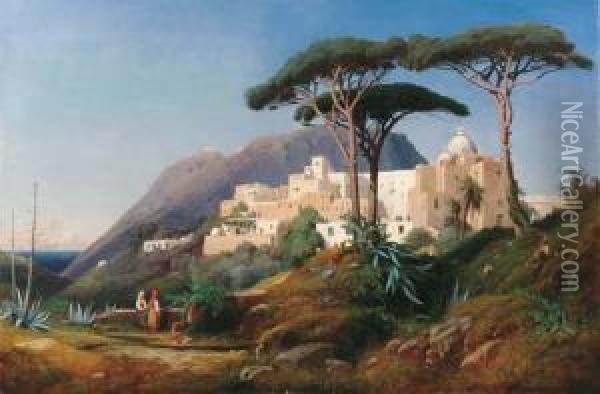 Capri Oil Painting - Louis Auguste Lapito