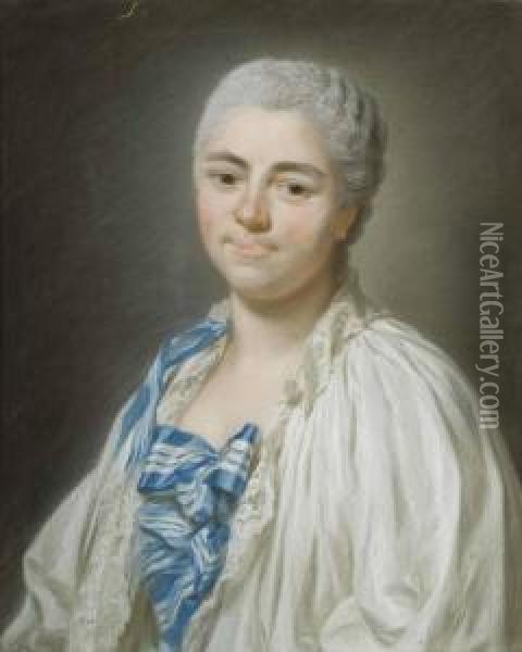 Portrait De Charlotte Boutin, Vicomtesse Oil Painting - Alexander Roslin