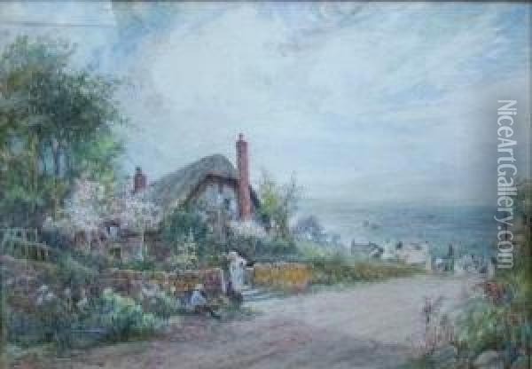 Coastal Cottages Oil Painting - John Joseph Hughes