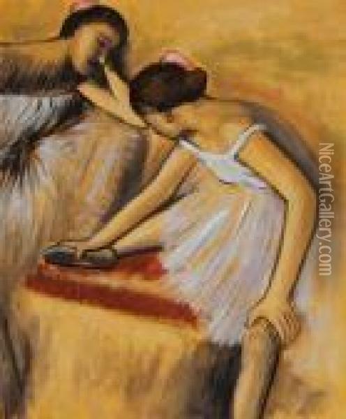 Dancers In Repose Oil Painting - Edgar Degas