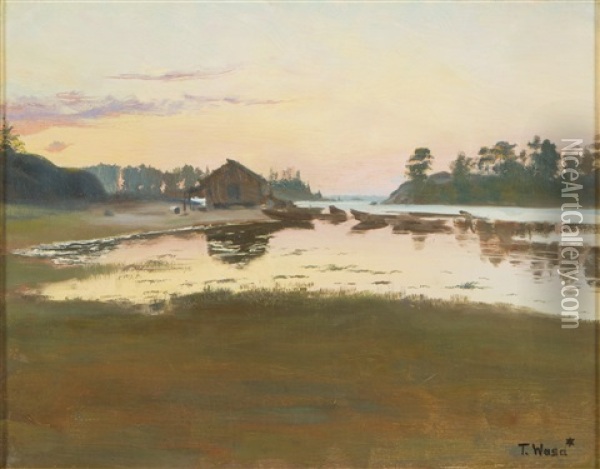 Evening Oil Painting - Torsten Wasastjerna