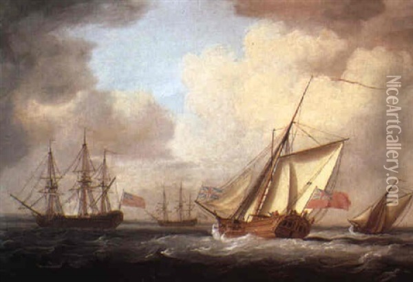 The Yacht Dorset Oil Painting - Charles Brooking