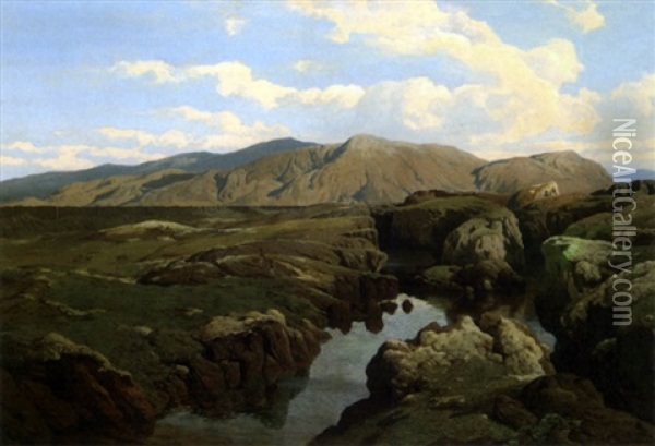 Paysage De Montagne Oil Painting - Karl Paul Themistocles von Eckenbrecher
