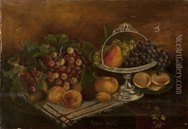 Still Life With Fruit Oil Painting - Pauline Powell Burns