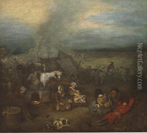Escorte D'equipages Oil Painting - Watteau, Jean Antoine