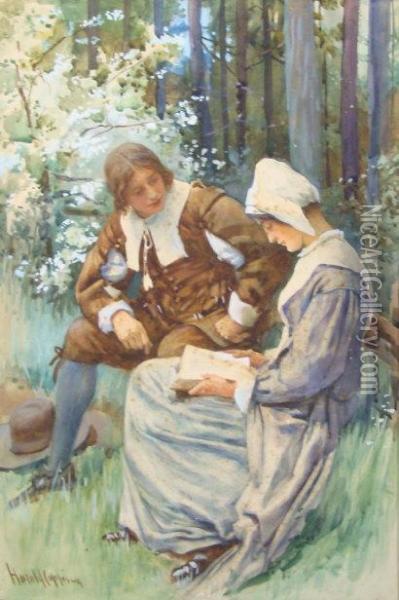 The Reading Oil Painting - Harold Copping