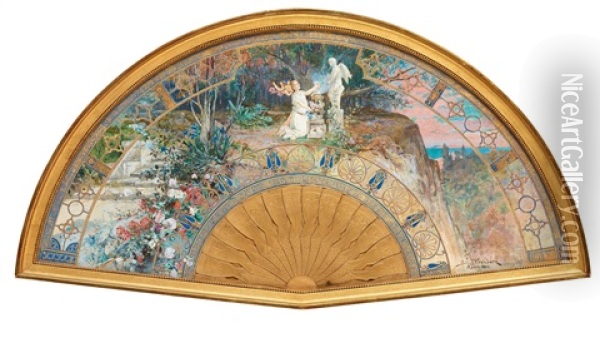 Hoppets Offer Pa Karlekens Altare Oil Painting - Julius Johann Ferdinand Kronberg