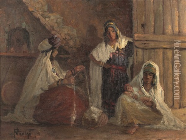 Les Femmes Du Sud Algerien Oil Painting - Paul Nicolai