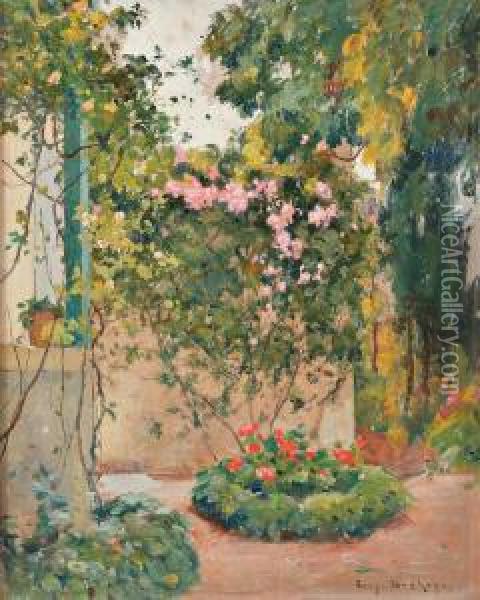 Jardin A Alger Oil Painting - Eugene Deshayes