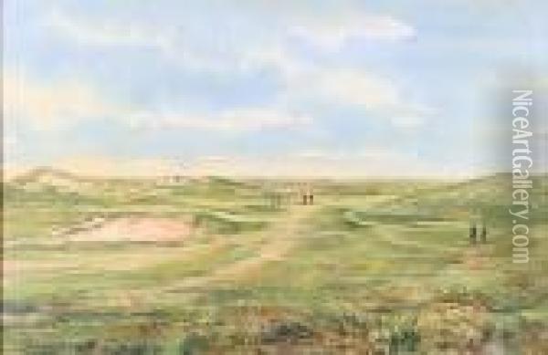 Featuring Two Groups Of Golfers Oil Painting - Charles Whymper