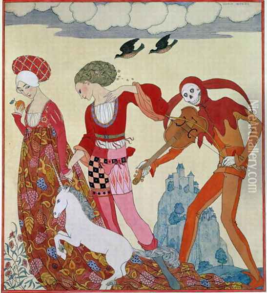 Love, Desire and Death Oil Painting - Georges Barbier
