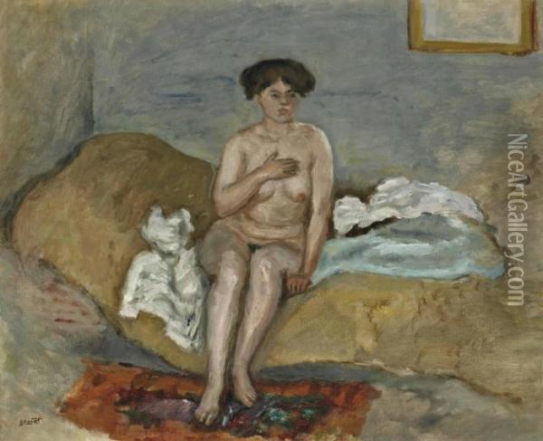 Femme Nue Assise Sur Un Divan Oil Painting - Pierre Bonnard