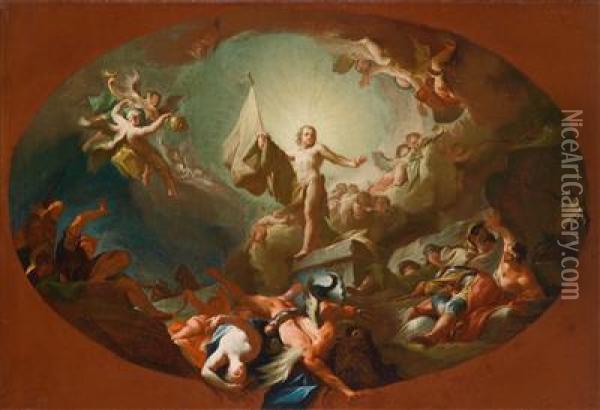 Dertriumph Christi Oil Painting - Paul Troger