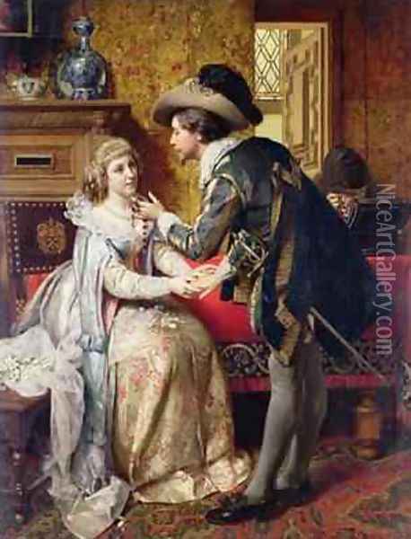 The Wedding Present, 1874 Oil Painting - Pierre Jan van der Ouderra