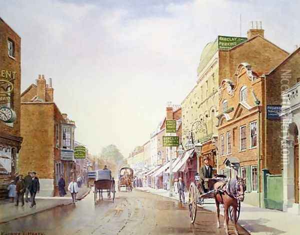 Wandsworth High Street in 1902 Oil Painting - Maurice T. Heath