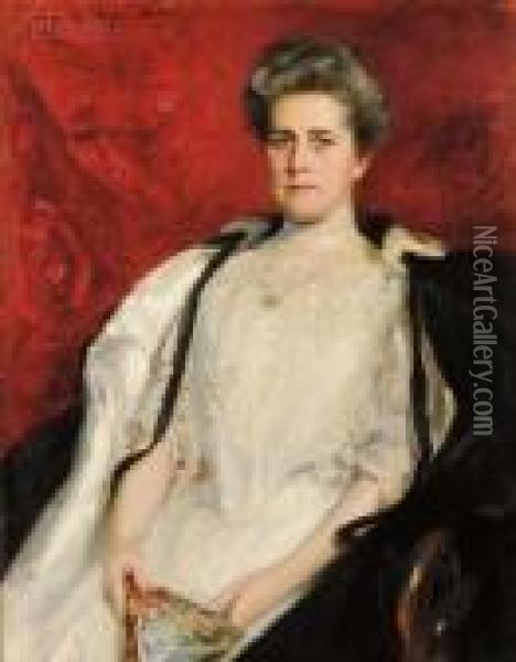 Portrait Of Margaret Boyd Withey Oil Painting - Irving Ramsay Wiles
