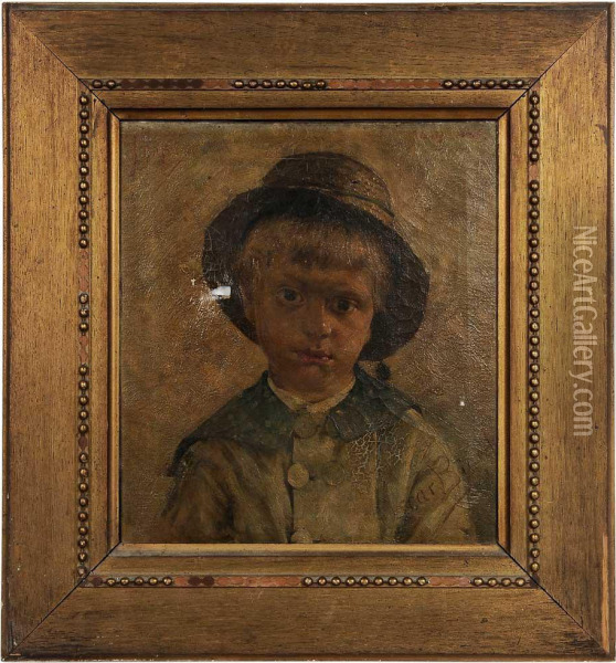 Portrait Of Jens Drachmann Oil Painting - Gustav Oscar Bjorck