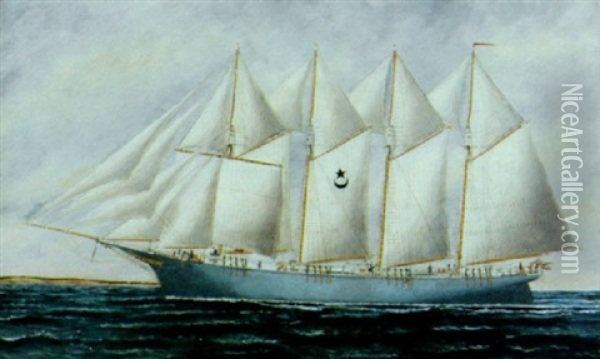 Four-masted American Schooner 