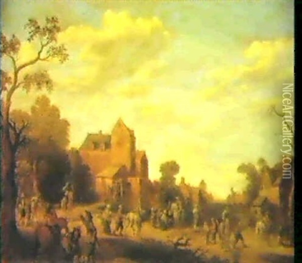 Soldiers Pillaging A Village Oil Painting - Joost Cornelisz. Droochsloot