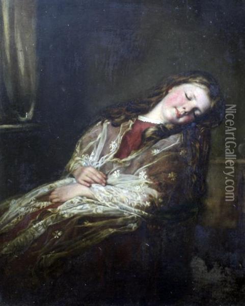 The Pretty Dreamer Oil Painting - Samuel Baruch Ludwig Halle