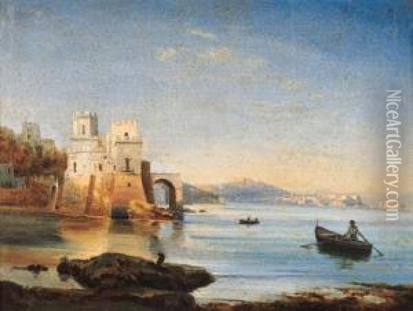 Barche Nel Golfo Di Napoli Oil Painting - Guglielmo Giusti