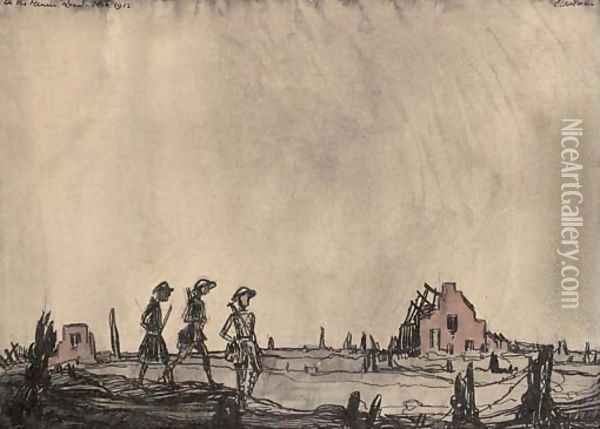 On the Menin road, November 1915 Oil Painting - Claud Lovat Fraser