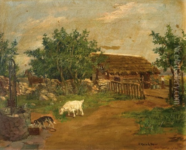 Rancho Con Cabra Oil Painting - Juan Bautista Diogenes Hequet